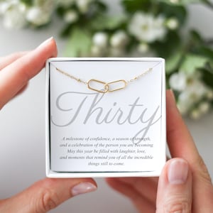 Collier 30e anniversaire, cadeau pour femme, bijoux d&#39;anniversaire 30e étape importante, cadeau pour un 30e anniversaire, cadeau 30e anniversaire, cadeau trente