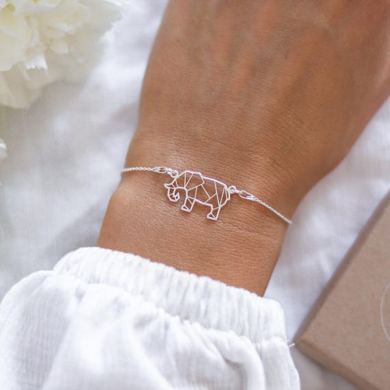 Elephant Bracelet Gift for Her, Sterling Silver, Safari Jewellery
