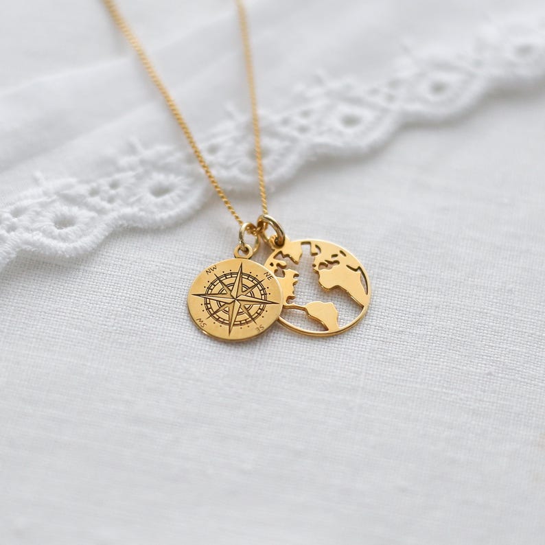 New Chapter Necklace – Travel Compass Map Necklace, New Beginnings Gift ...