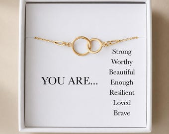 You Are Brave Resilient Loved, You Are Enough Bracelet – Gift for Women, Self Worth, Encouragement, Tough Times Support