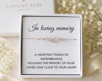 Memorial Bracelet – Personalised Protection Angel Wing Charm