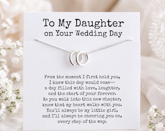 To My Daughter on Your Wedding Day Necklace, Gift for Bride from Mum, Wedding Day Gift for Daughter, Wedding Jewellery for Daughter