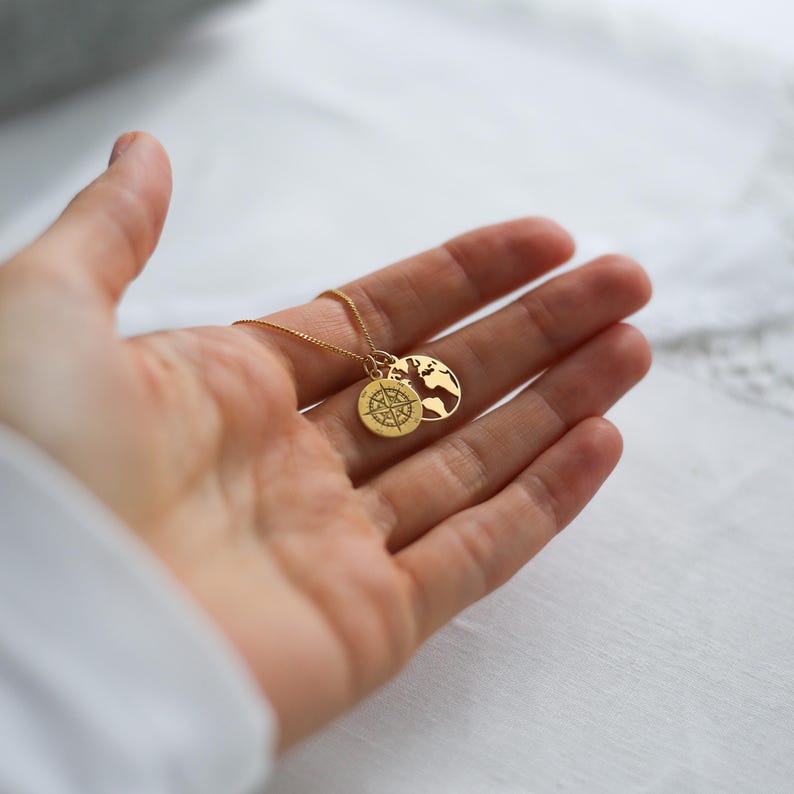 New Chapter Necklace – Travel Compass Map Necklace, New Beginnings Gift ...