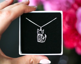 Collar de gato, regalo para amantes de los gatos, idea de regalo para mamá gata - Plata de ley 925