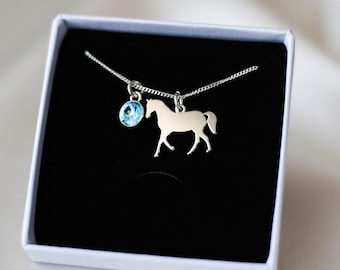Horse Necklace, Personalised Equestrian Gift For Girl, Daughter, Friend