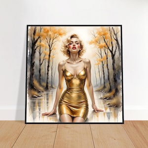 Marilyn Monroe Gold Dress - Etsy Sweden