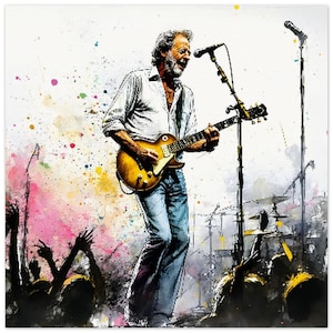 Eric Clapton Poster | Rock Legend Slowhand Art Print | Music Decor