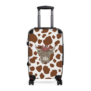 Cow Print Suitcase, Stylish Luggage for Travelers, Unique Travel Gear, Cow Lover Gift, Cute Carry-On for Adventures