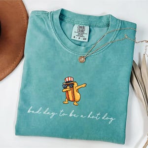 Funny Hot Dog Shirt, Comfort Colors® Retro Tee, Bad Day to Be a Hotdog Shirt, Womens 4th of July Outfit, Bbq Cookout Shirt, Memorial Day Top