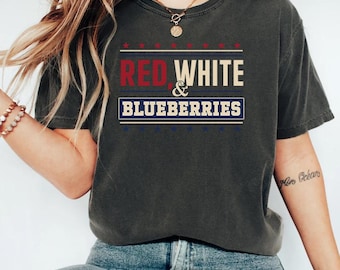 Red White and Blueberries Shirt, Funny Patriotic USA Crewneck, Conservative American Shirt, Freedom Graphic T-Shirt, Republican Patriot Gift