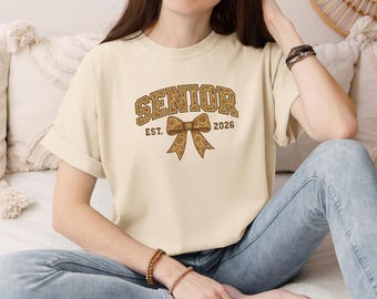 Class of 2026 Senior Shirt, Cute Coquette Bow Senior T-Shirt, Trendy Graduation Shirt, Back to School Senior Outfit, Floral Senior Gift 2026