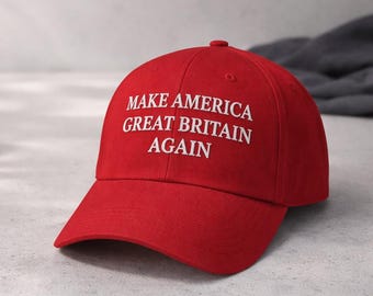 Make America Great Britain Hat, Embroidered Text Baseball Cap, Funny Political Satire Hat, Greenland Flag Unisex Hat, Adjustable Dad Cap