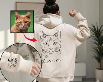 Custom Pet Face Sweatshirt, Personalized Dog Cat Hoodie, Pet Lover Tee, Cute Cat Dad or Dog Mom Christmas Gift Idea, Custom Pet Photo Gifts