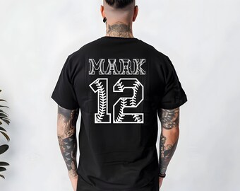 Personalized Sports T-Shirt, Custom Name and Number T-Shirt, Team Crewneck T-Shirt, Custom Matching Sports Team T-Shirts, Game Day Outfit