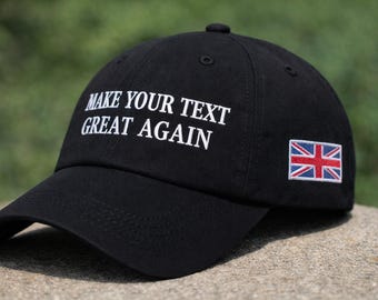 Make Your Text Great Again Hat, Custom Flat Flag Hat, Political Baseball Embroidered Cap, Embroider Maple Leaf Dad Hat, Adjustable Gift