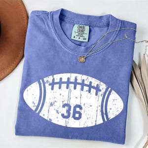 Custom Football Mama Shirt, Comfort Colors® Kids Jersey Number T-Shirt, Game Day Mom Tee, Cute Sports Season Shirt, Gift for Football Fan