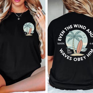 Beachy Bible Verse Shirt Comfort Colors®, Trendy Christian Backprint Tee, Ocean Inspired T-Shirt, Baptism Gift for Teens, Summer Faith Shirt