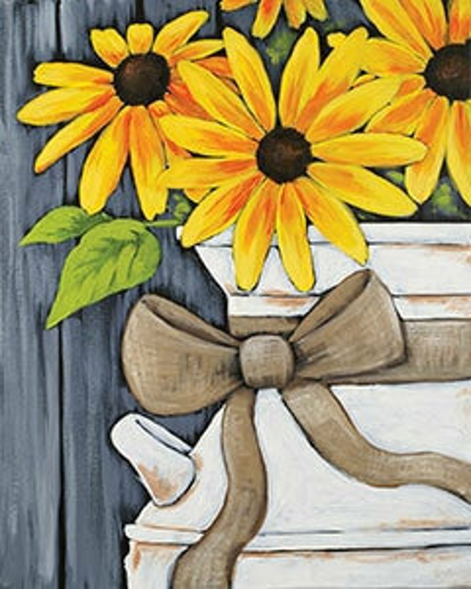 Sunflower Pre Drawn Canvas For Painting Adult Paint Kit Etsy
