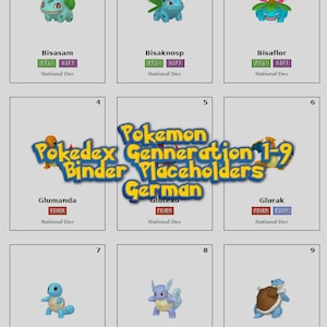 Complete Pokédex Gen 1-9 (Duits) – 9 aparte PDF's | Pokémon Binder Pagina's | 1025 Pokémon | Grote Sprites