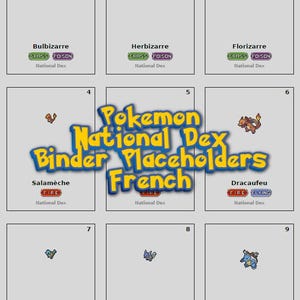 Pokemon Nationaldex Binder Placeholder French 8Bit Pokemon Pictures + Checklist