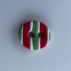Handmade Striped Polymer Clay Christmas Buttons: Holiday Sewing Notions