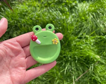 Pierre anti-inquiétude faite main en forme de grenouille en pâte polymère | Pocket Fidget, cadeau apaisant