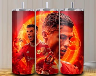 Emballage pour gobelet Cristiano Ronaldo PNG : CR7 Soccer Design (téléchargement numérique)