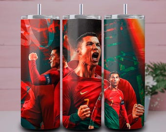 CR7 Ronaldo Tumbler Wrap: Football Star Sublimation Design (PNG Digital Download)