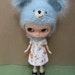 Special Order Robin's Egg Blue Ami-Bear Helmet for Blythe