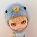 Little Blue Bird Amie-Bird Helmet for Blythe