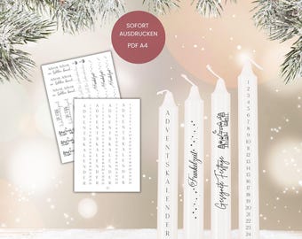 Candle tattoos, various designs, Christmas candle tattoos, sayings, candles, waterslide decals, decorating candles