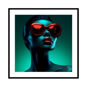 Fashion Portrait Art Print: Woman in Sunglasses, Modern Chic Home Decor