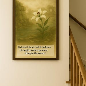 White Lily, Floral Resilience Printable Wall Art Set Watercolour Flowers for Strength, Healing & Growth – Digital Download Art for Home