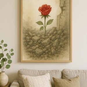 Floral Resilience Printable Wall Art Set Watercolour Flowers for Strength, Healing & Growth – Digital Download Art for Home Décor”