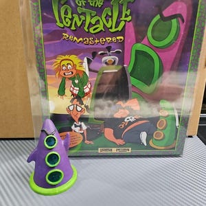 Hand painted Day of the tentacle 3d - purple tentacle figure - retro video game figure - 3d printed