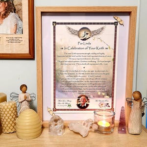 Personalised gift certificates on parchment paper for special occasions. Made to order. Choose from various themes. Hang, stand or scroll.
