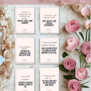 Self-Love Affirmation Cards – Printable PDF | Digital Deck for Mindset, Healing & Manifestation