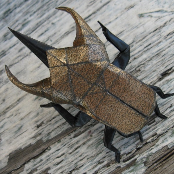 WATERPROOF origami atlas beetle pin