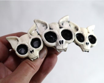 STEAMPUNK large resin animal cat skull barrette food safe resin