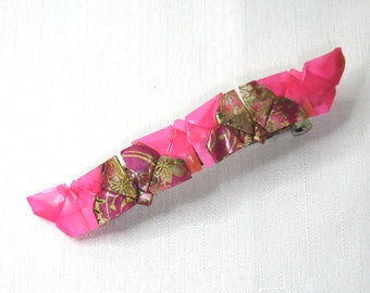 WATERPROOF origami butterfly french barrette clip - pink