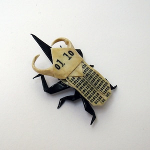 BINARY origami atlas beetle pin