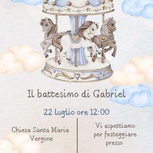 Battesimo invito digitale tema carillon