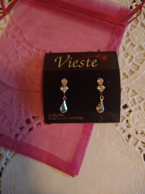 Vieste Genuine Austrian Crystal Vintage Earrings,… - image 2