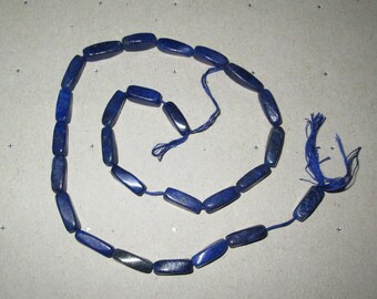 The Bead Chest Lapis Lazuli Tiny Cylindrical Heishi Beads - 2mm Afghanistan Blue Gemstone For Jewelry Making
