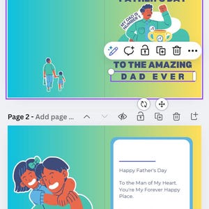Biglietto pieghevole per la festa del papà: "Al miglior papà di sempre" - Biglietto stampabile per papà, download immediato, adatto ai bambini, regalo carino.