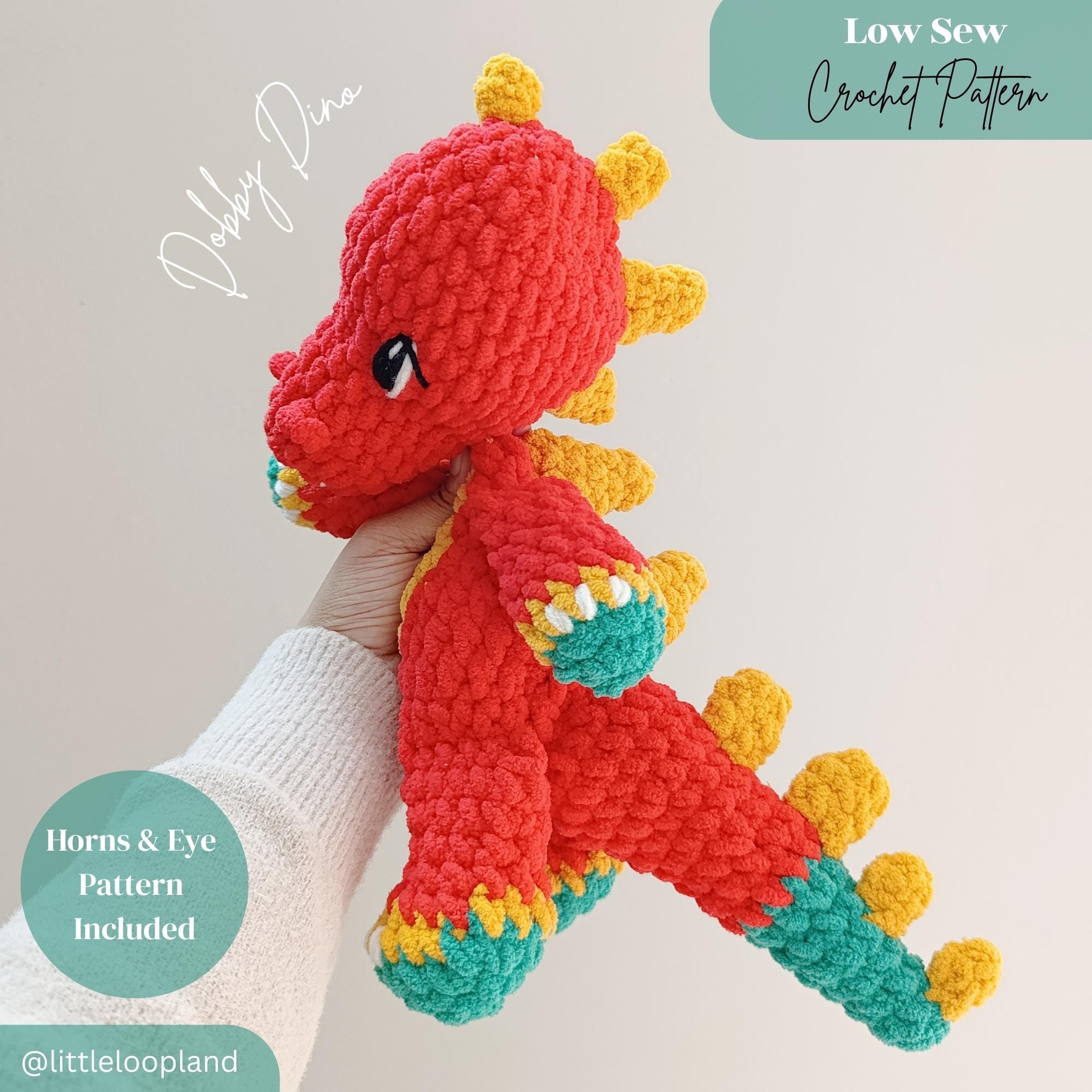 30 Dobby Crochet Patterns for Harry Potter Fans 20 Dobby the Dino Crochet Pattern