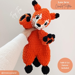Fey The Fox Crochet Pattern | Low Sew Crochet Pattern | Fox Amigurumi Crochet Pattern | Crochet Fox | Fox Lovey Crochet Pattern PDF English