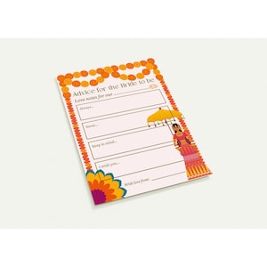 Advies voor de aanstaande bruid | Desi bruids douche/Mehndi/Haldi/Sangeet/Hen Party Keepsake-kaarten