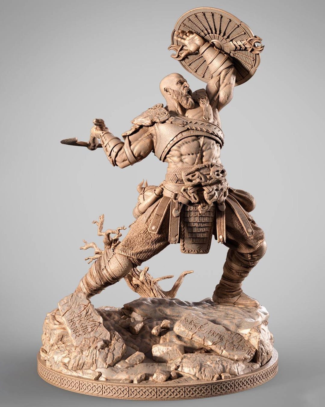 Kratos STL 3D Print File | God of War Fanart Diorama Statue | Shield ...