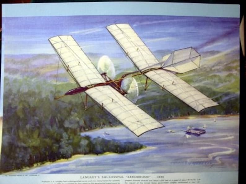 1896 Prof Langley Aerodrome Early Flight Over Potomac Quantico VA Etsy